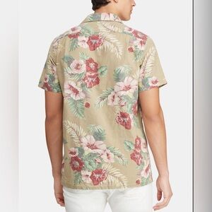 Polo Ralph Lauren Hawaiian Tropical Floral Print Men's Shirt Linen Cotton XLT